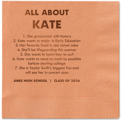 All About Napkin, Brown, Coral, mocha