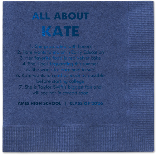 All About Napkin, Blue, Navy, midnight