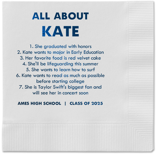 All About Napkin, Blue, White