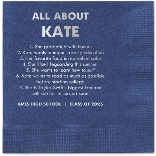 All About Napkin, Grey, Navy