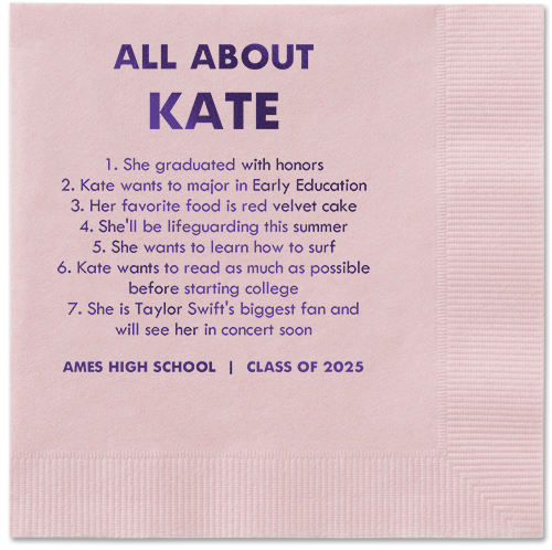 All About Napkin, Purple, Blush