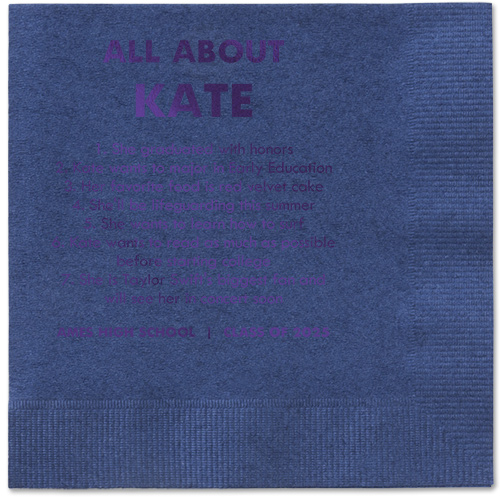 All About Napkin, Purple, Navy