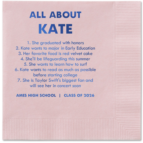 All About Napkin, Blue, Blush, royal