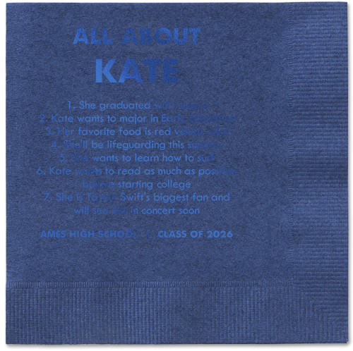 All About Napkin, Blue, Navy, royal