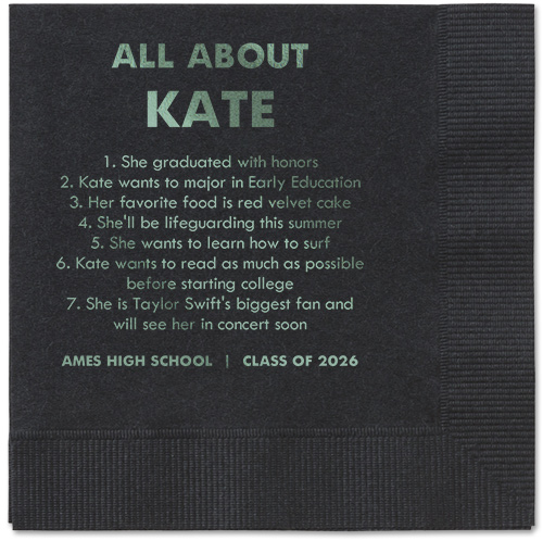 All About Napkin, Green, Black, sage