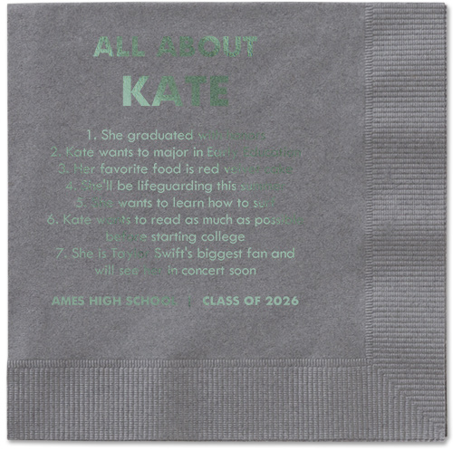 All About Napkin, Green, Pewter, sage