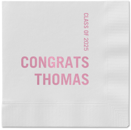 Bold Acclaim Napkin, Pink, White