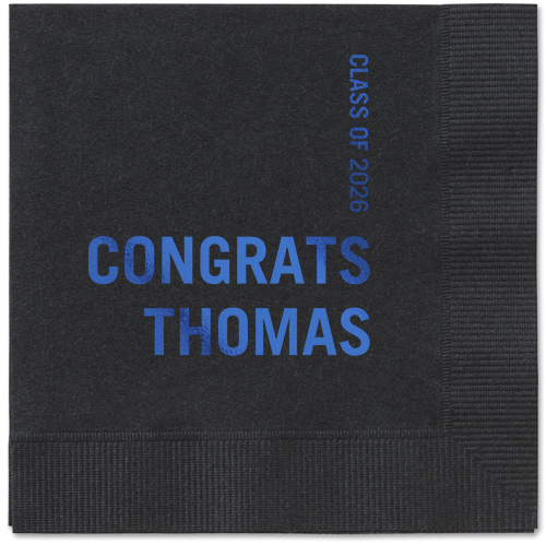 Bold Acclaim Napkin, Blue, Black, royal