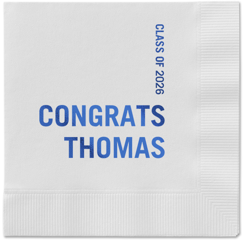 Bold Acclaim Napkin, Blue, White, royal