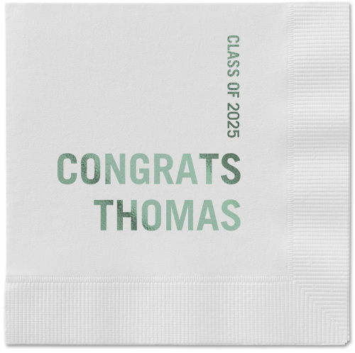Bold Acclaim Napkin, Green, White