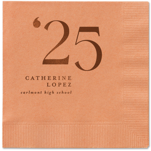 Slanted Style Napkin, Brown, Coral