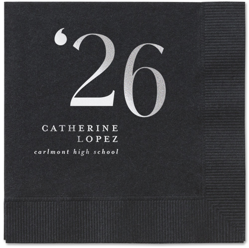 Slanted Style Napkin, Grey, Black, silver