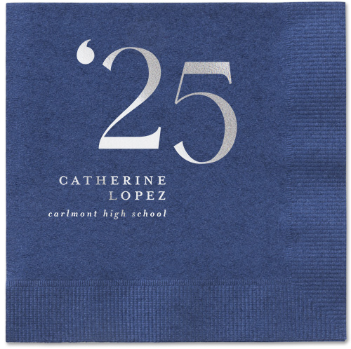 Slanted Style Napkin, Grey, Navy