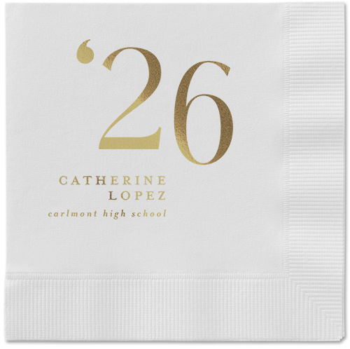 Slanted Style Napkin, Yellow, White, gold