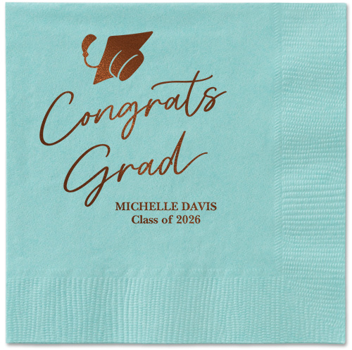 Party Cap Napkin, Brown, Aqua, mocha