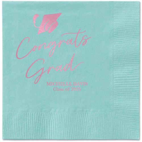 Party Cap Napkin, Pink, Aqua