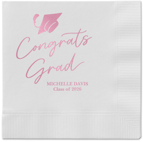 Party Cap Napkin, Pink, White, blush