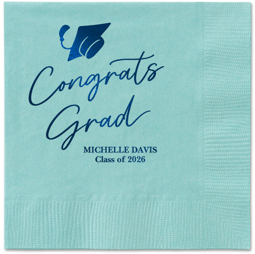 Party Cap Napkin, Blue, Aqua, midnight