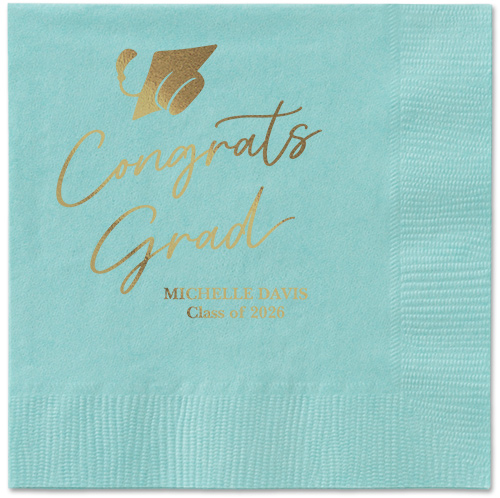 Party Cap Napkin, Yellow, Aqua, gold