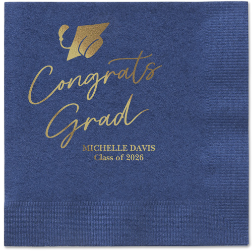 Party Cap Napkin, Yellow, Navy, gold