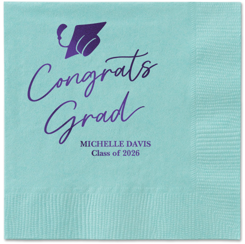 Party Cap Napkin, Purple, Aqua, purple