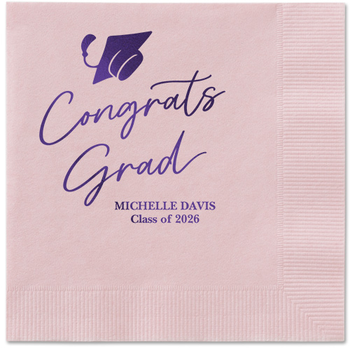 Party Cap Napkin, Purple, Blush, purple