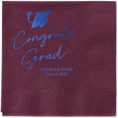 Party Cap Napkin, Blue, Berry
