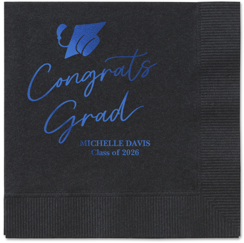 Party Cap Napkin, Blue, Black, royal