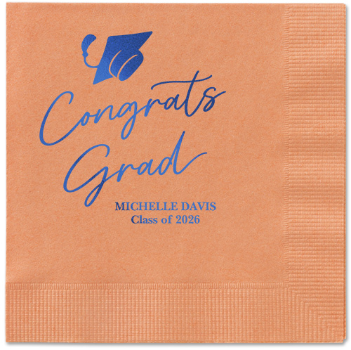 Party Cap Napkin, Blue, Coral, royal