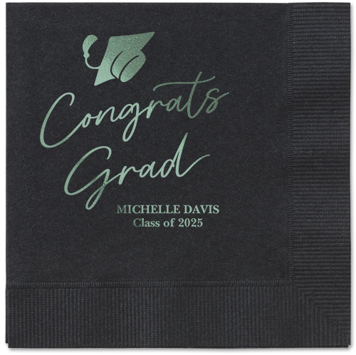 Party Cap Napkin, Green, Black