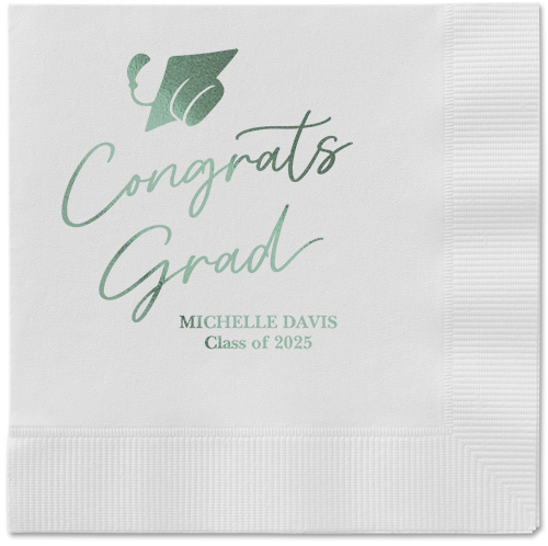 Party Cap Napkin, Green, White