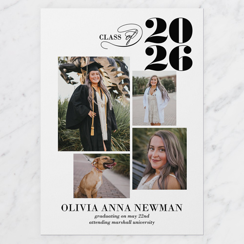 Masters Degree White Graduation Announcement