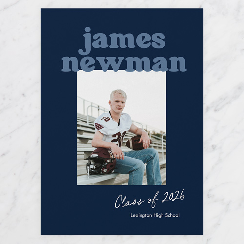 Solid Tint Graduation Announcement, Blue, 5x7 Flat, Matte, Signature Smooth Cardstock, Square, Dark Blue