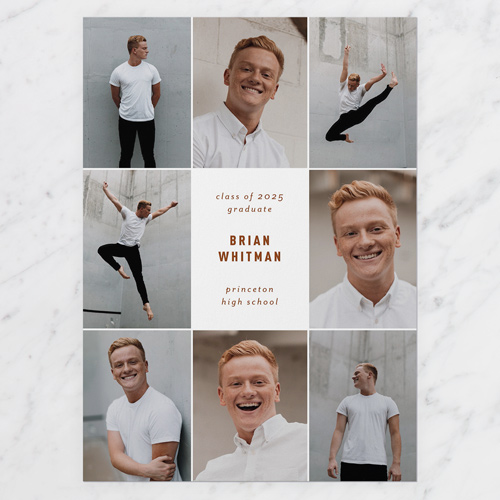 Modern Memories Graduation Announcement, White, 5x7 Flat, Write Your Own, 100% Recycled Cardstock , Square