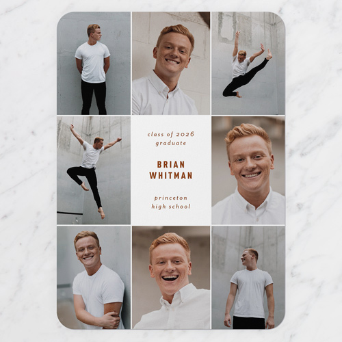 Modern Memories Graduation Announcement, White, 5x7 Flat, Write Your Own, Standard Smooth Cardstock, Rounded, White