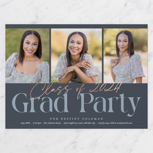 Top Class Graduation Invitation, Square Corners, Gray, 6x8 Flat Card, 2024