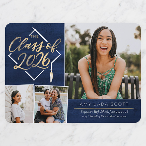 Chic Blue Graduation Announcement