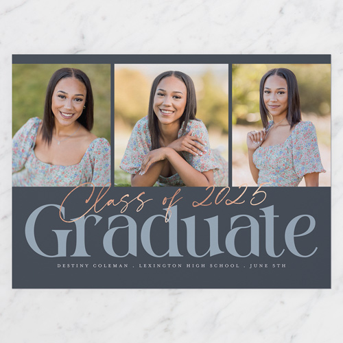 Top Class Graduation Announcement, Square Corners, -Gray-6x8 Flat Card-2025