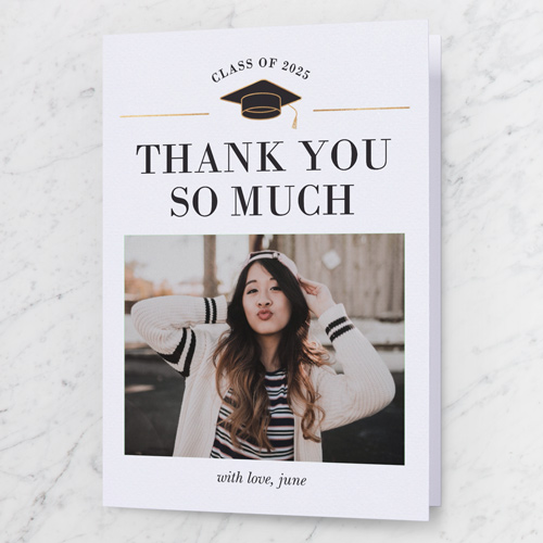 Little Cap Thank You Card, White, 3x5, Matte, Folded Smooth Cardstock