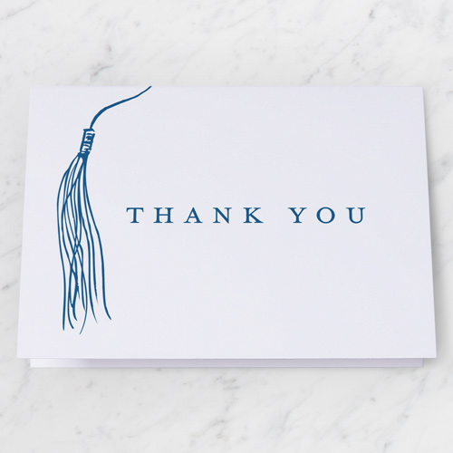 Drawn Tassel Thank You Card, Beige, 3x5, Matte, Folded Smooth Cardstock