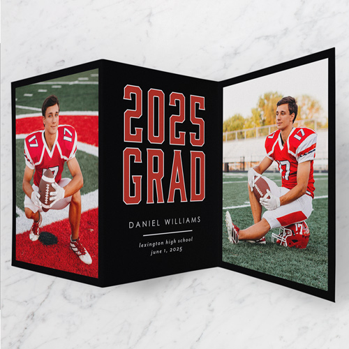 Dignified Disciple Graduation Announcement, Black, Trifold, Matte, Folded Smooth Cardstock