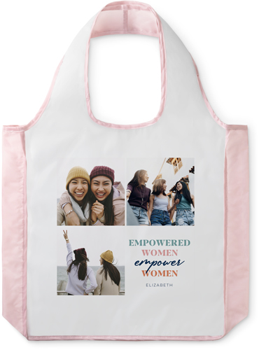 Empowered Women Reusable Shopping Bag, Blush, Blue