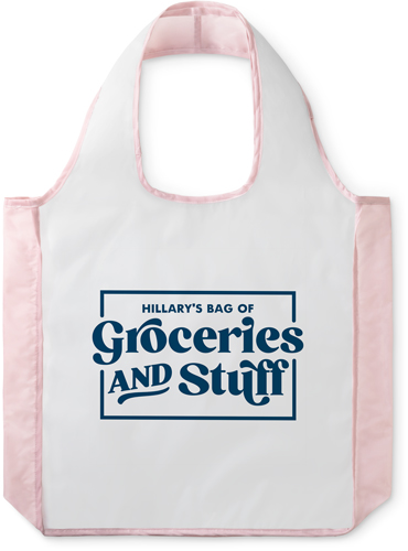 Groceries N Stuff Reusable Shopping Bag, Blush, Blue