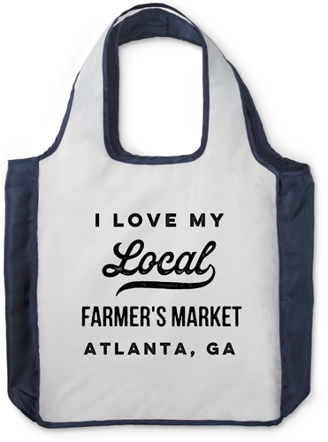 Local Market Reusable Shopping Bag, True Blue, Black, black