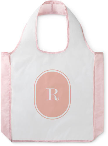 Oval Monogram Reusable Shopping Bag, Blush, Pink
