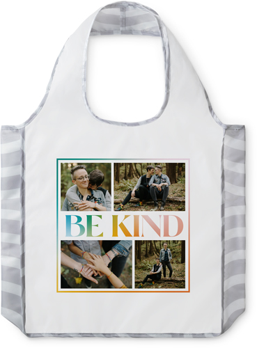 Rainbow Frame Be Kind Reusable Shopping Bag, Arches, White