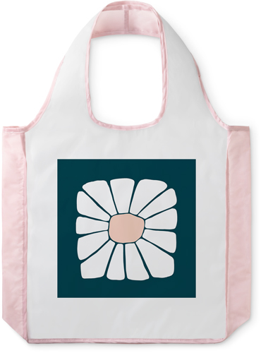 Graphic Floral Reusable Shopping Bag, Blush, Multicolor