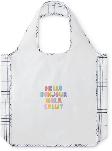 Bonjour Reusable Shopping Bag, Plaid, Multicolor
