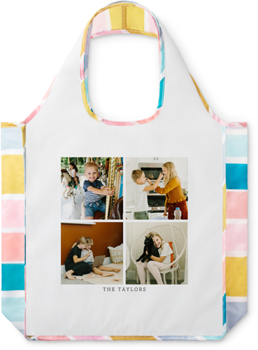 Gallery of Four Reusable Shopping Bag, Stripe, Multicolor