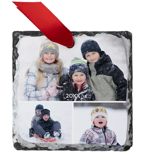 Gallery of Three Slate Ornament, Multicolor, Square Ornament